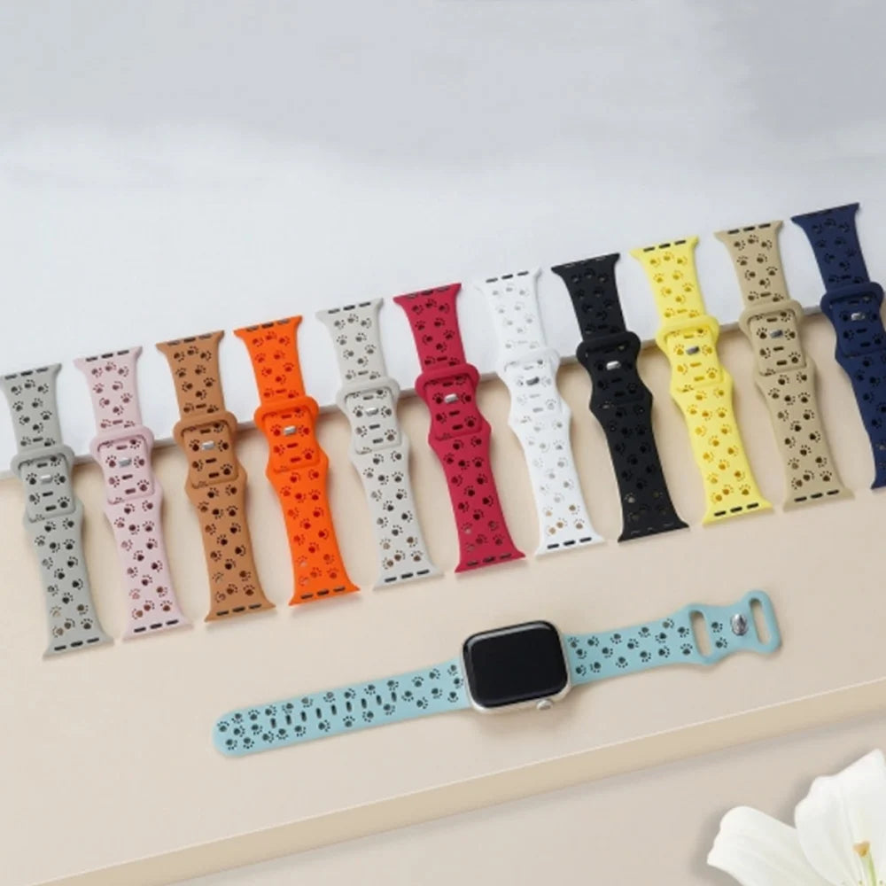 Strap for Apple Watch Band 44mm 42mm 40mm 41mm 45mm 49mm Hollow-Out Silicone Correa Bracelet iWatch Series SE 8 9 7 6 5 4 Ultra