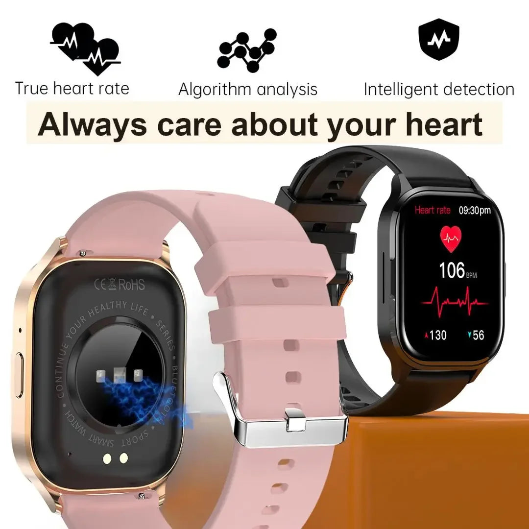 2024 New 2 Inch Amoled Screen Always On Smartwatch Men Women Bluetooth Call Multi Sport Mode Pedometer Fitness Bracelet