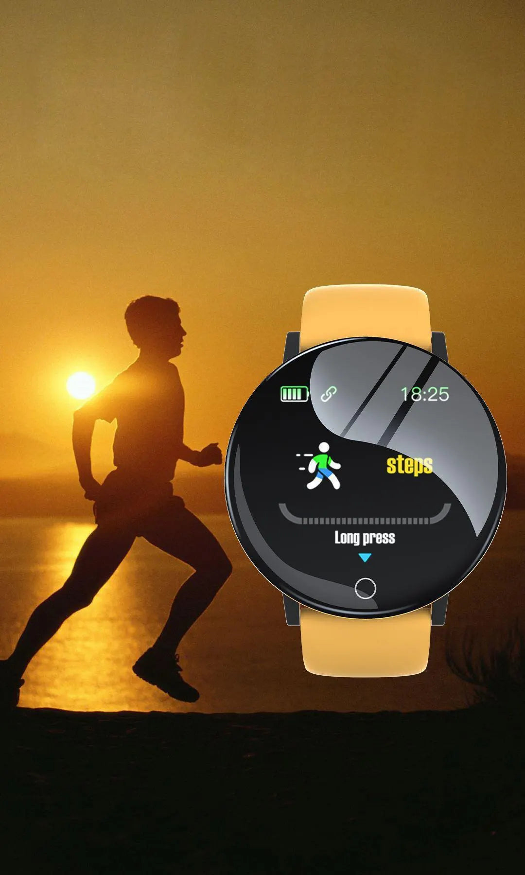 D18 Waterproof Color Round Screen Smart Bracelet Heart Rate Blood Pressure Sleep Monitor Walking Exercise Fitness Smartwatch B41