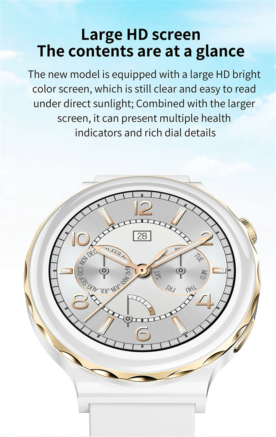 For Huawei Watch GT3 Women Smart Watch Heart Rate GPS Sport Fitness Watch Waterproof 2024 New Fashion Voice Calling Smart Watch