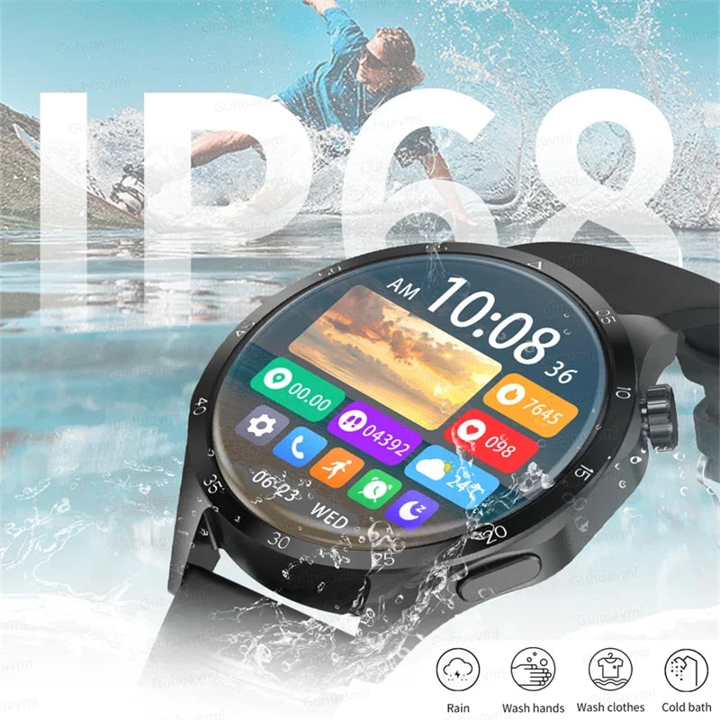 GT4 PRO Smart Watch Men Watch 4 Pro AMOLED HD Screen Bluetooth Call GPS Trajectory NFC Heart Rate BloodSugar SmartWatch 2024 New