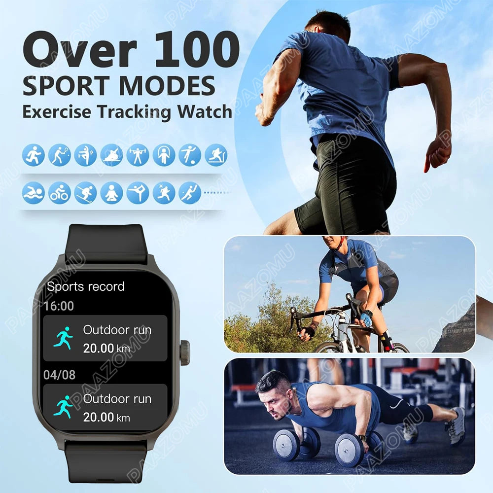 2024 Smart Watch for Men/Women Fitness Tracker 100+ Sport Mode Heart Rate Monitor IP68 Waterproof Smartwatch for Android iPhone