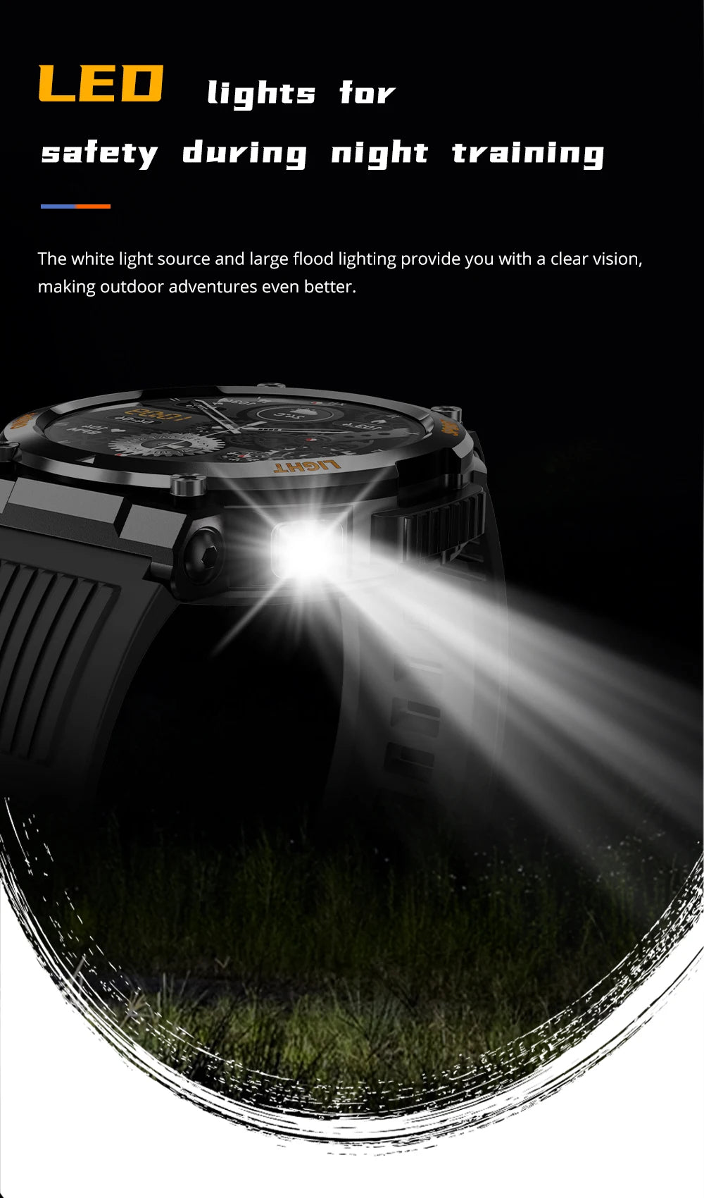 [2024] COLMI V68 1.46'' HD Display Smartwatch 100 Sports Modes Compass Flashlight Men Military Grade Toughness Smart Watch