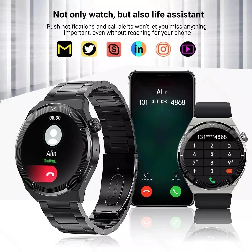 For Huawei xiaomi GT3 Pro Smart Watch Men AMOLED 390*390 HD Screen Heart Rate Bluetooth Call IP68 Waterproof SmartWatch 2024 New