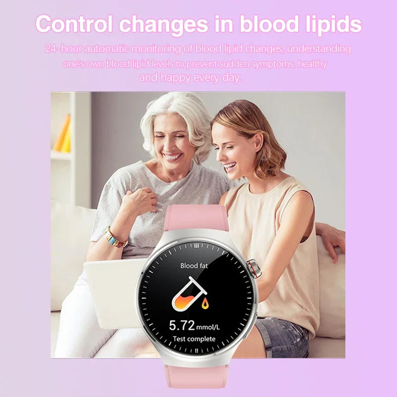 2024 New Medical Grade Blood Lipid Uric Acid Blood Sugar HPV+BMI Smart Watch Men ECG+PPG Sport Tracker Bluetooth Call smartwatch