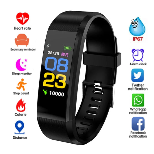 115plus Fit pro Smartwatch Sport Waterproof Smart Watch Men Wowen Fitness Bracelet Heart Rate Blood Pressure Clock Pedometer