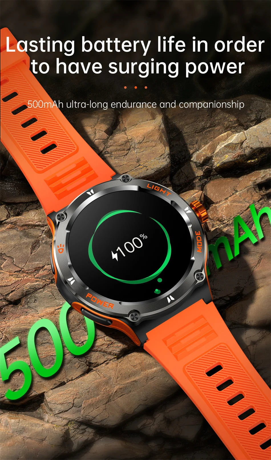 2024 For HUAWEI Xiaomi Smart Watch Men Outdoor GPS Sport Trajectory Compass LED Flashlight 3ATM Waterproof BT5.3 Call Smartwatch