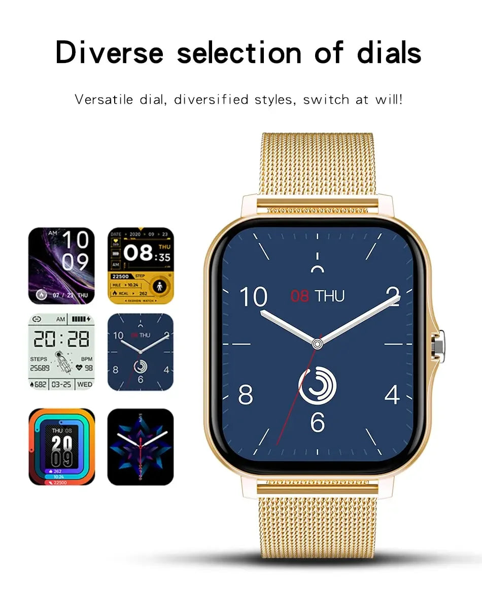 For Android Color Screen Full Touch Custom Dial Smart Watch Women Bluetooth Call SmartWatch Men 2024 New