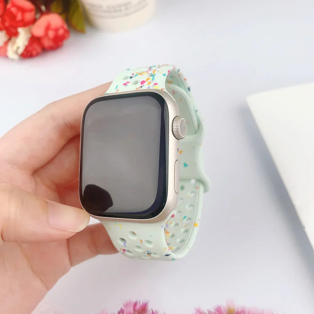 Silicone Strap for Apple Watch Band Ultra 2 49mm 42mm 45mm 44mm 41mm Transparent Jelly Bracelet IWatch Series 9 8 7 6 5 SE 4 3