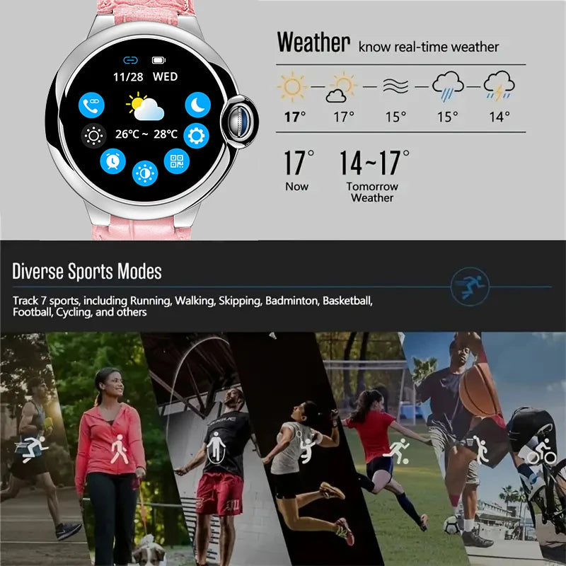 LEFYR AW28 Smartwatch Smart Watch 2024 Men Fitness Wristband Bluetooth Call AI Voice Connected Military Copy Brand Replica Girls