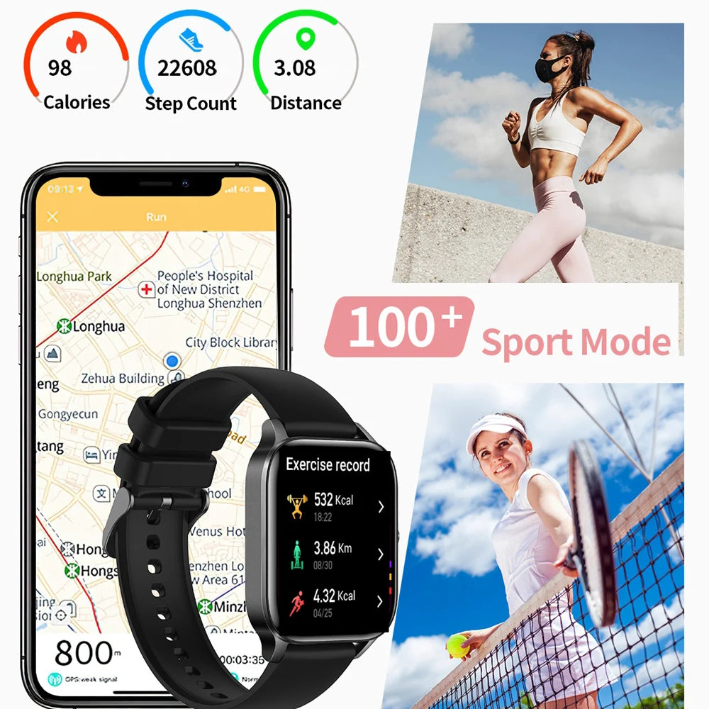 Smart Watches Women Smart Watches Smartwatch Man 2024 1.85" Large Display Heart Rate 100+ Sport Mode Bt Calls For Apple Iphone