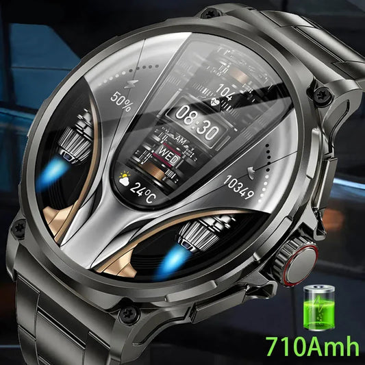 2024 New Men 1.85-inch Ultra HD Smartwatch GPS Track HD Bluetooth Call Smart Watch 710mAh Large Battery 400+ Dial Men Outdoor