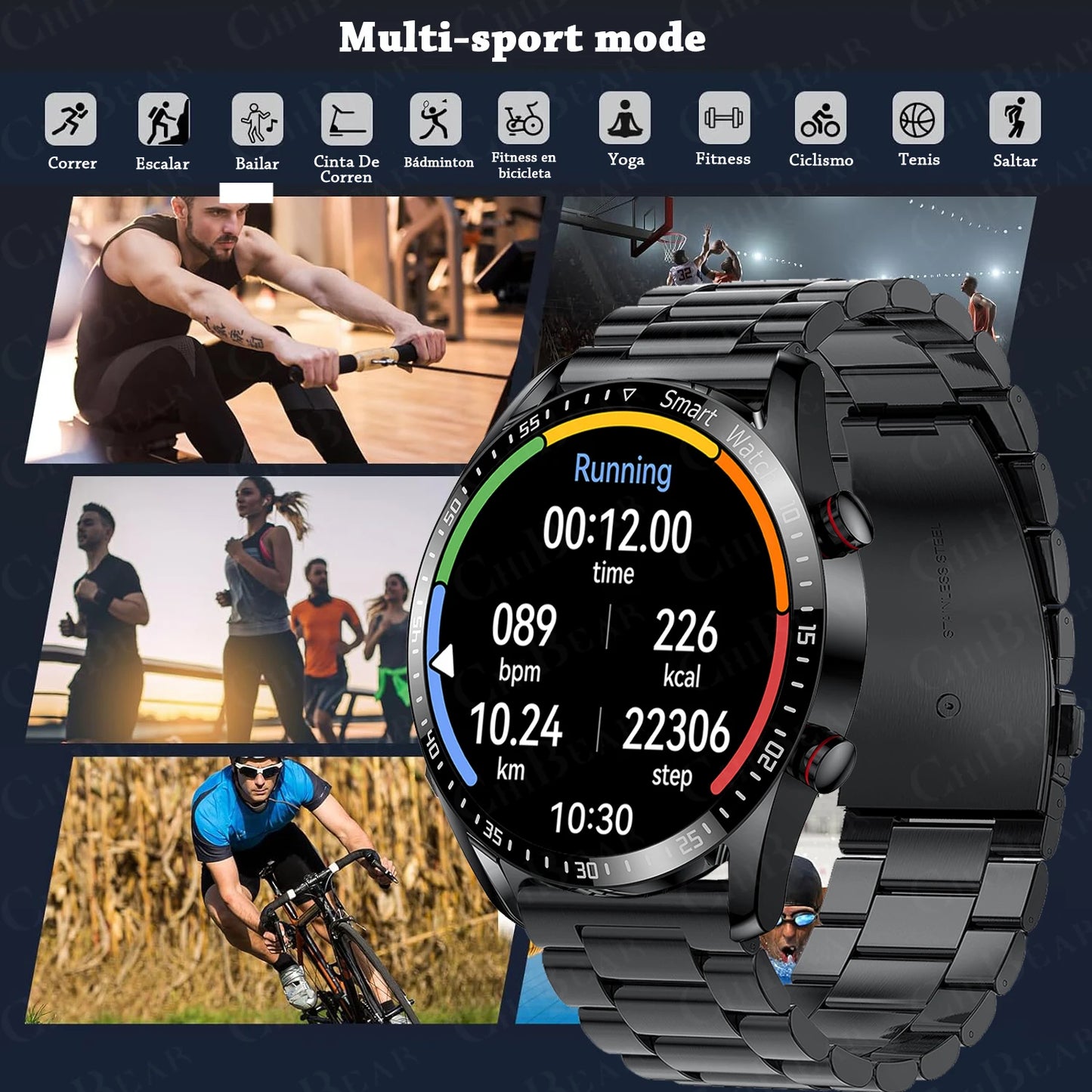 2024 New Bluetooth Call Smart Watch Men 360*360 HD Display Heart Rate Fitness Tracker ECG+PPG Business Smartwatches For Huawei