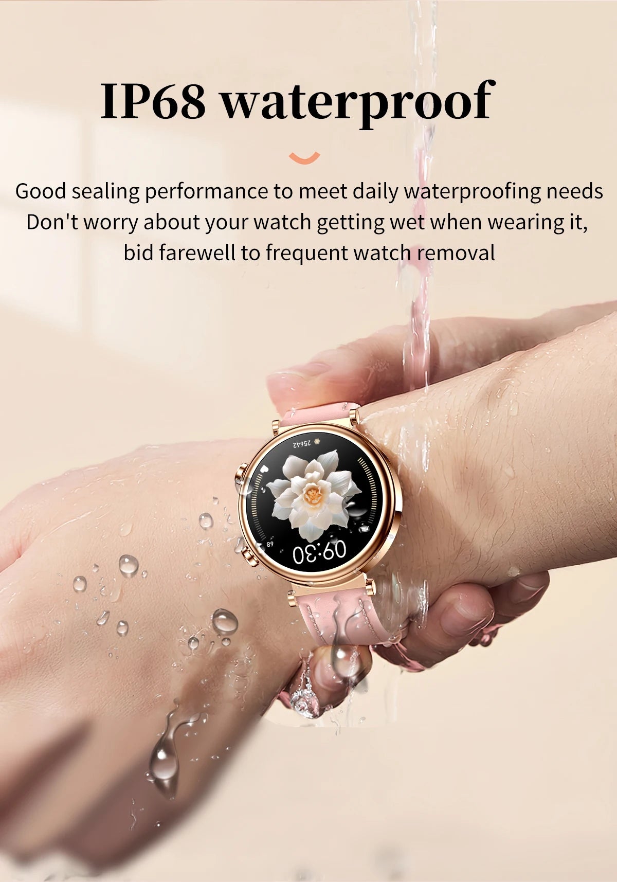 2024 Fashion Smart Watch for Women Lady Health Monitoring 1.27inch Screen IP68 Waterproof BT Calling Diamond Fashion Smartwatch