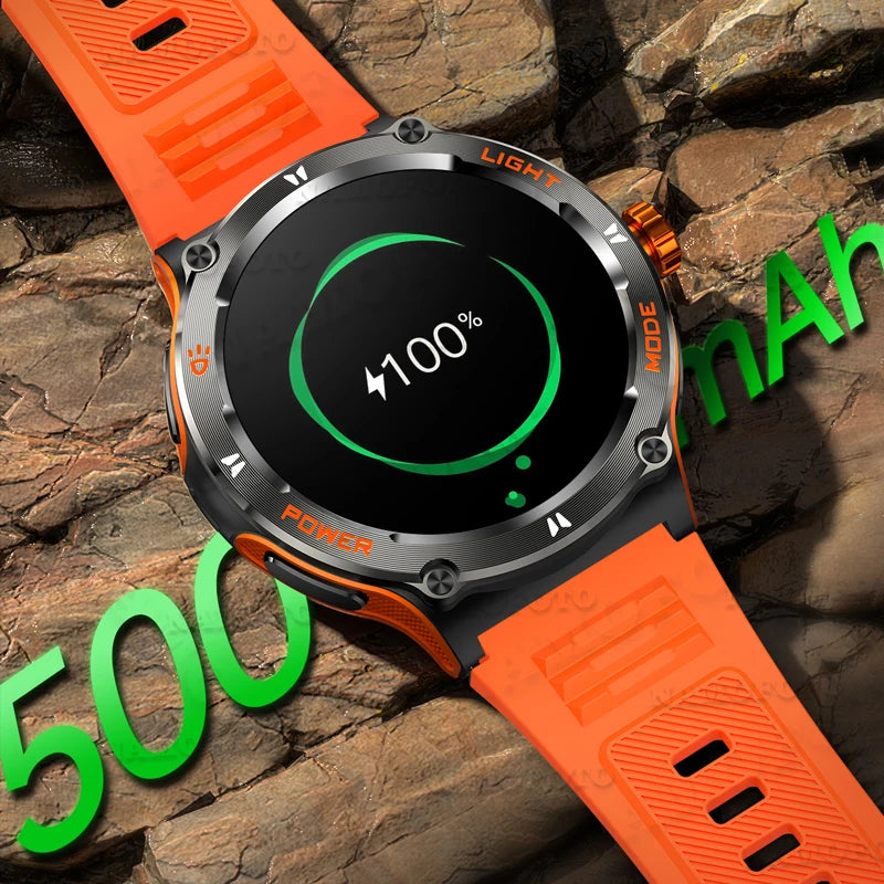 2024 New Strong Flashlight Smart Watch 3ATM Waterproof Clock Men Outdoor Sports SOS Wristwatch BP HR Bluetooth Call Smartwatch