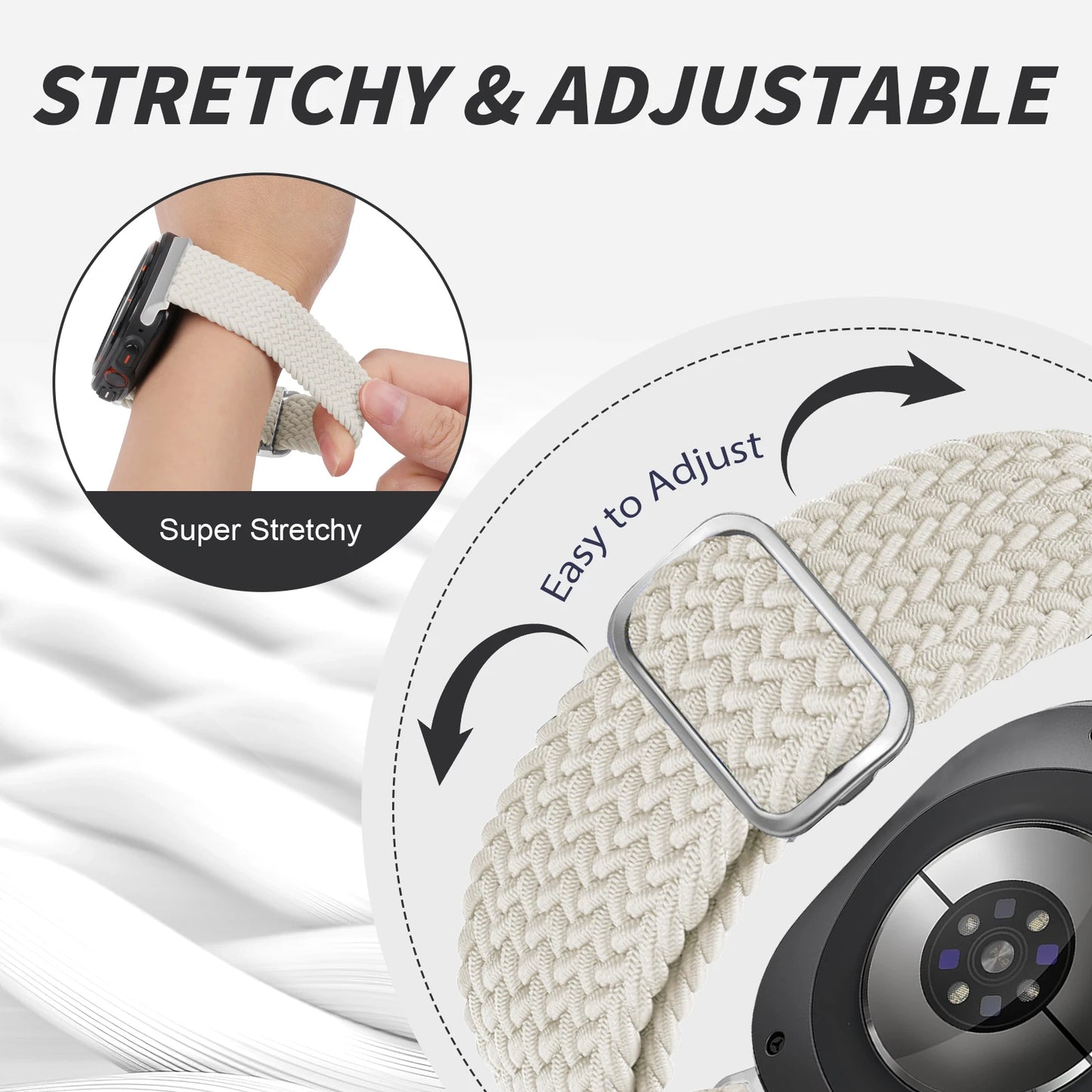 For Samsung Galaxy Watch Ultra Band 47mm accessories Adjustable belt Nylon Braided bracelet correa Galaxy watch 7 Ultra Strap