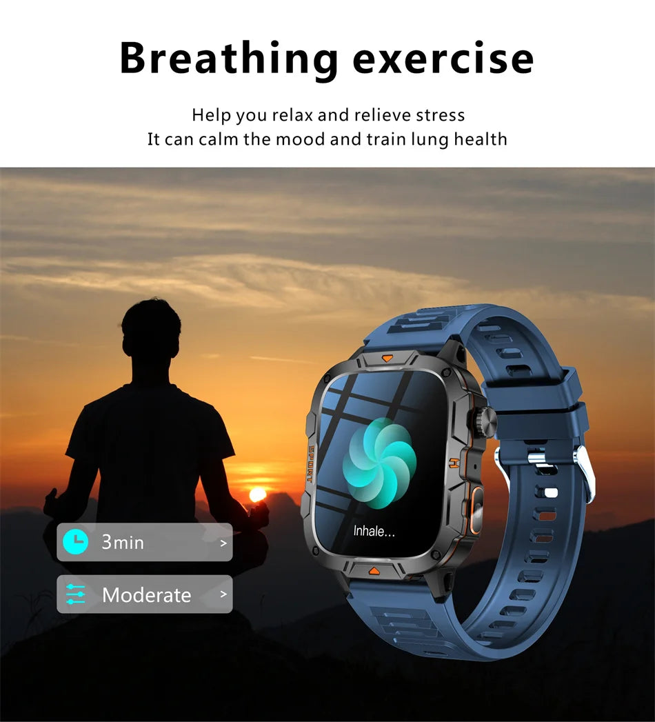 2024 For Xiaomi New Smart Watch Men Bluetooth Calling LED Flashlight Men Watch 420mAh Large Battery Health Monitor Smartwatch