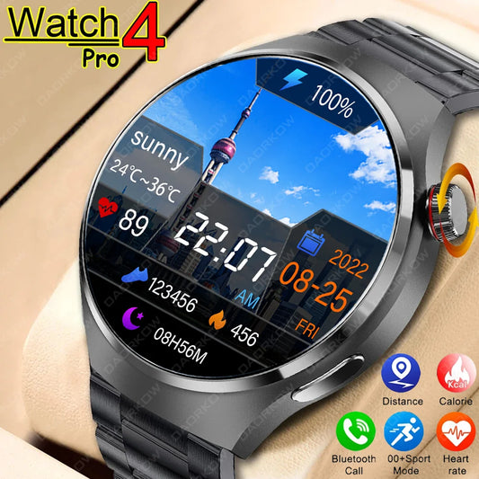 2024 New For Android IOS GT4 Pro Smart Watch Men NFC GPS Tracker AMOLED 360*360 HD Screen Heart Rate Bluetooth Call SmartWatch