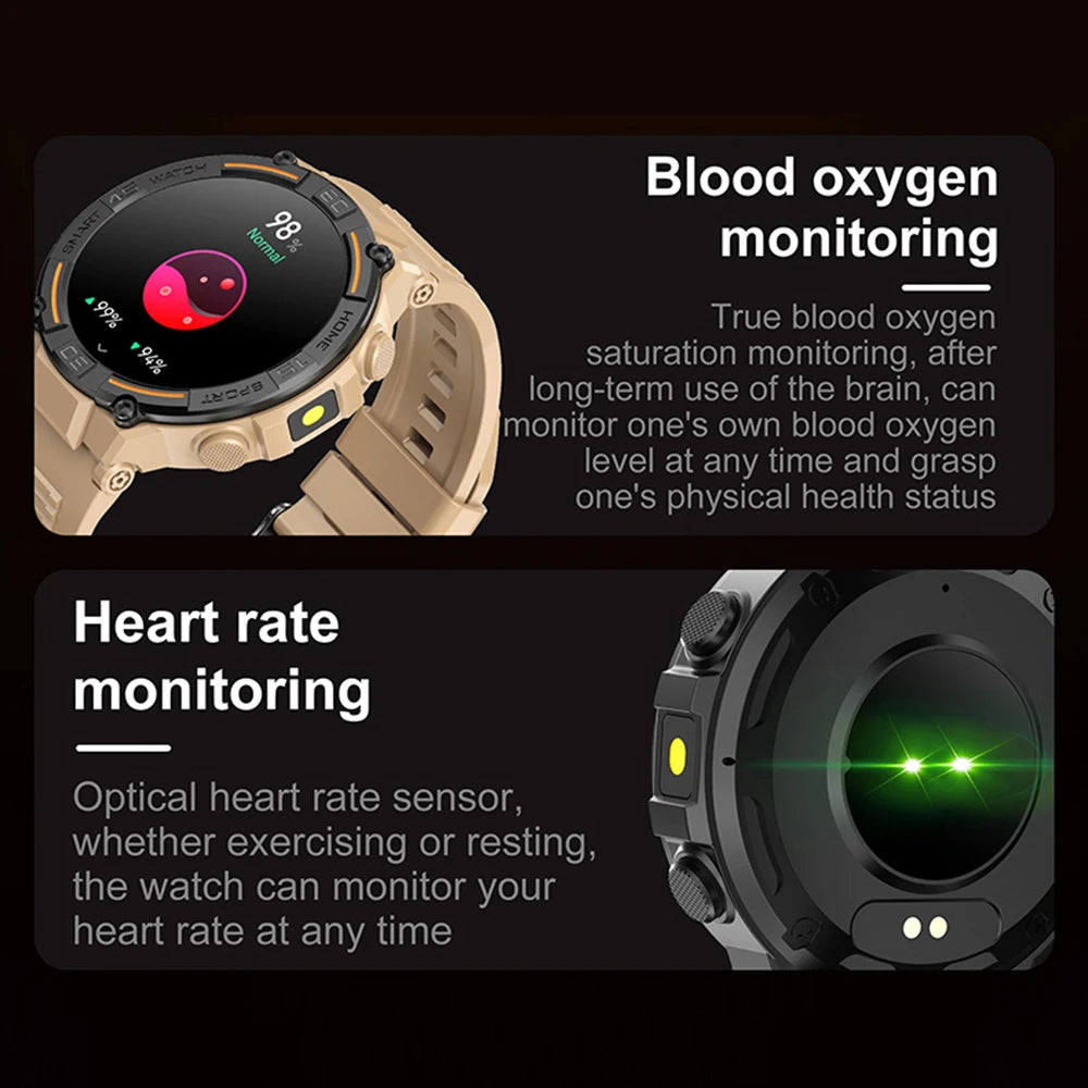 Sports Smart Watch Men 360*360 HD Display Heart Rate Fitness Tracker Waterproof Bluetooth Call Smartwatch 2024