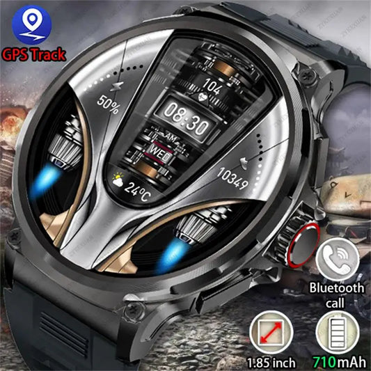 Outdoors Military Smart Watch Men For Android IOS Blood Pressure Waterproof 710 mAh Watches Bluetooth Call Smartwatch 2024 New