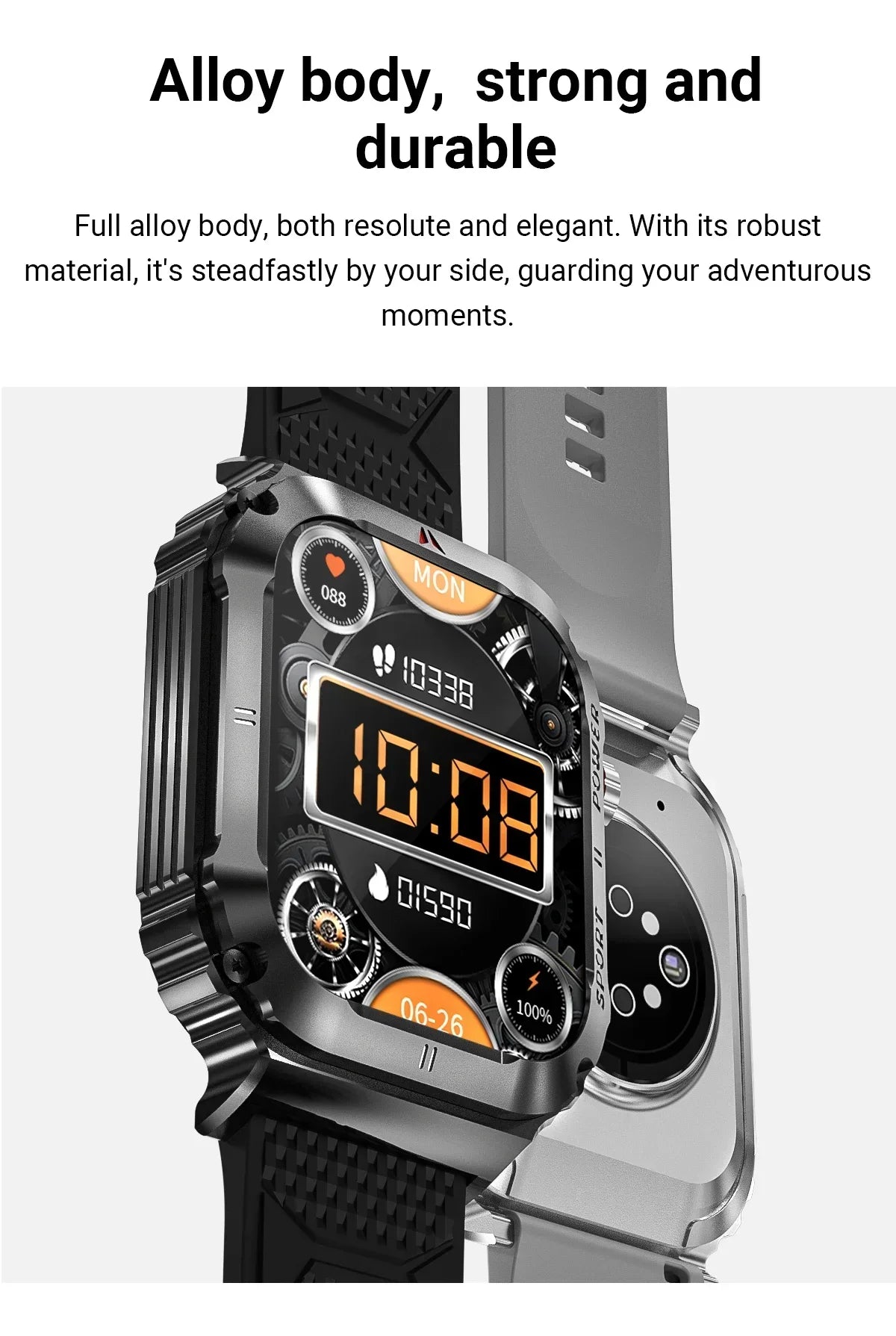 Zordai OD3 Smart Watch 2024 2.1Inch Screen Heart Rate Blood Pressure Bluetooth Call Professional Waterproof Smartwatch for Men