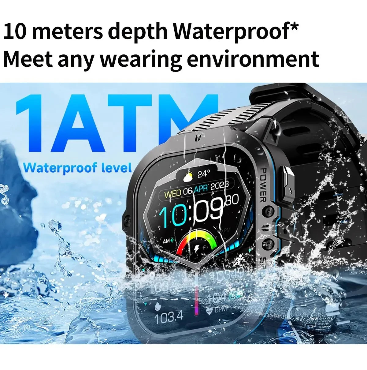 2024 Smartwatch Men AMOLED Display Clock Health Monitor 1ATM Waterproof Outdoor Sports Fitness Tracker Smart Watches For Xiaomi