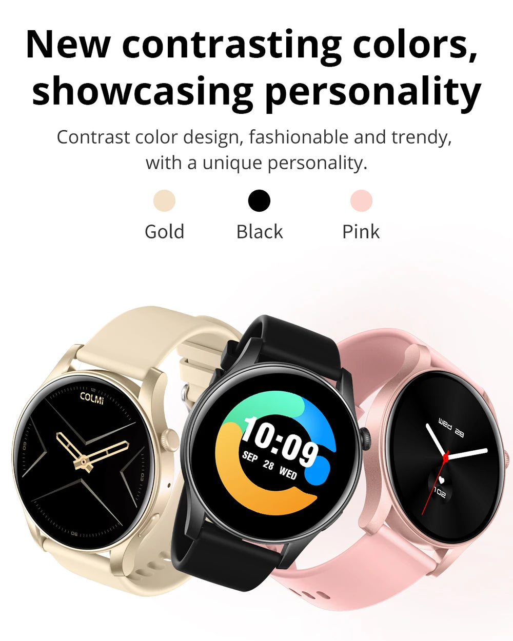 [2024 New] COLMI V73 Smartwatch AMOLED Display Bluetooth Calls Health Fitness Tracking Smart Watch for Men Women