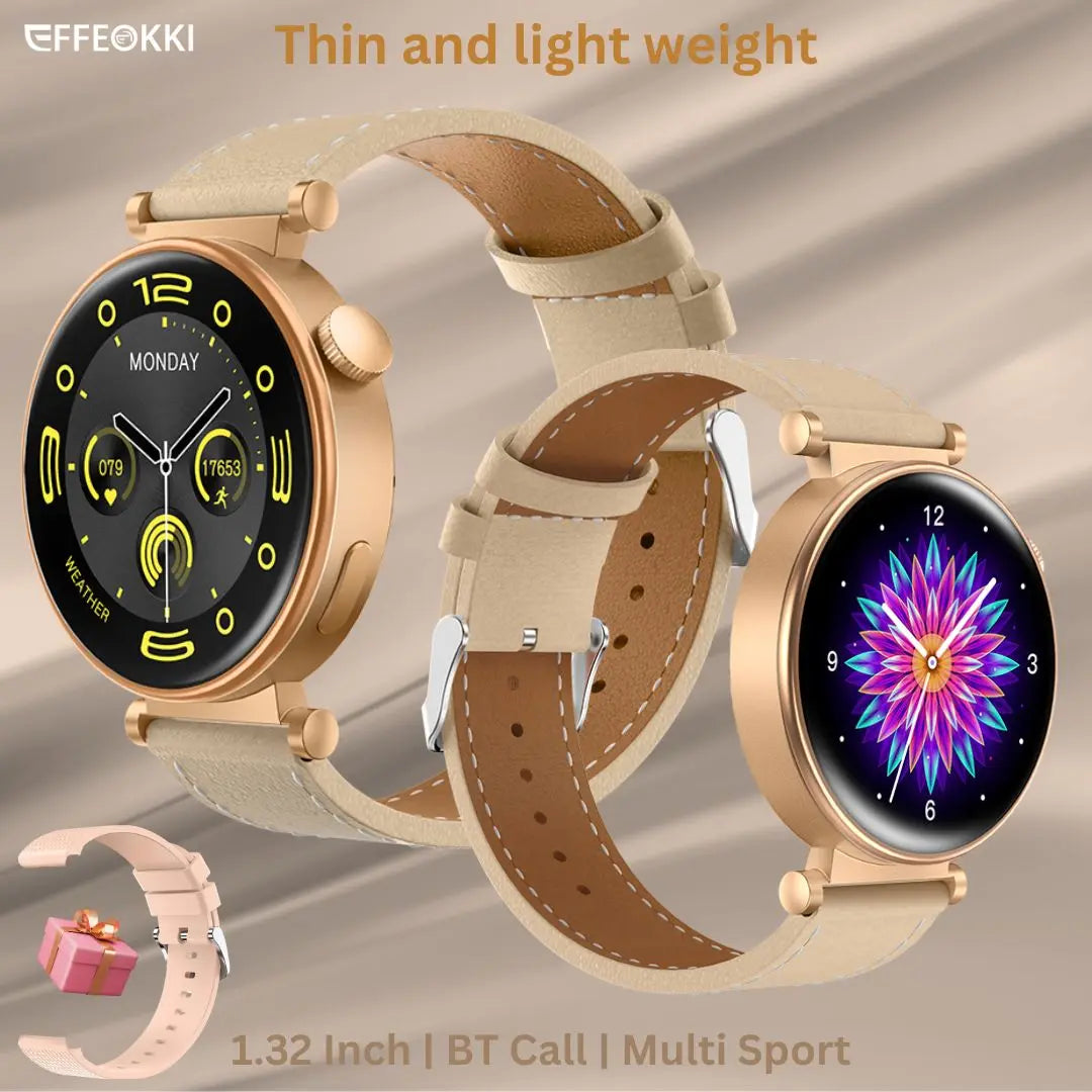 2024 Fashion Smart Watch Women with 2 Strap Amoled 360*360 Female Health Monitor BT Call Waterproof Luxury Smartwatch