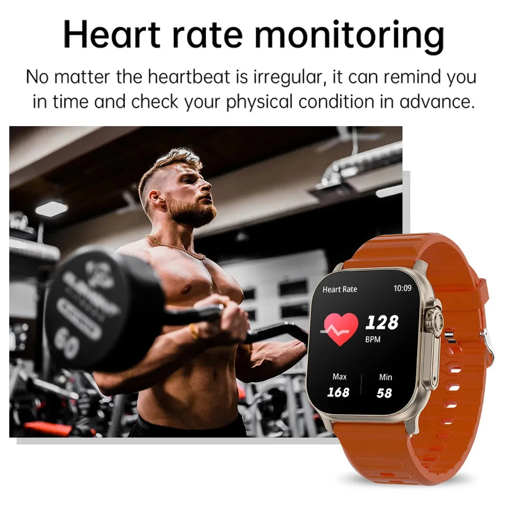 2024 New Sport Smart Watch Men 120+ Sports Mode Bluetooth Call 1.99 Inch Full Screen Touch Heart Rate Monitor Women SmartWatch