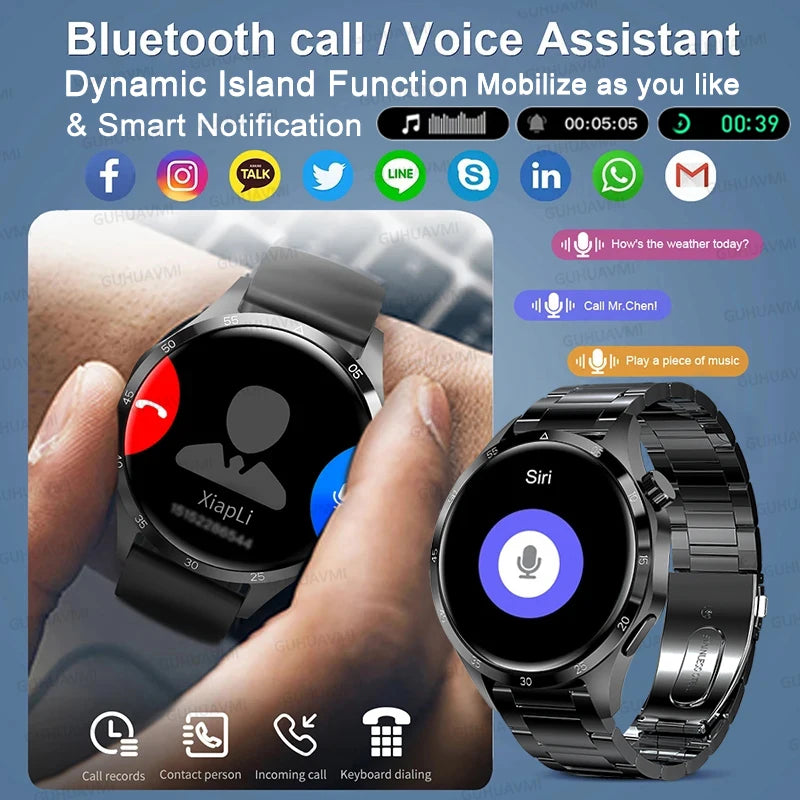 GT4 PRO Smart Watch Men Watch 4 Pro AMOLED HD Screen Bluetooth Call GPS Trajectory NFC Heart Rate BloodSugar SmartWatch 2024 New