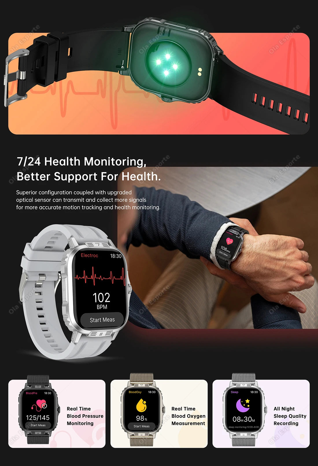 2024 Smart Watch For Men Women Heart Rate Smart Island Sports Fitness Watches Bluetooth Call Digital Smartwatch Wristwatch NEW