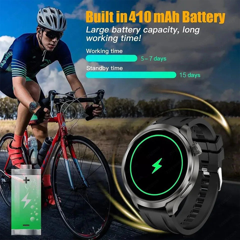 For HUAWEI Xiaomi GPS NFC Smart Watch Men Ultra HD AMOLED Screen  Bluetooth Call Heart Rate IP68 Waterproof SmartWatch 2024 New