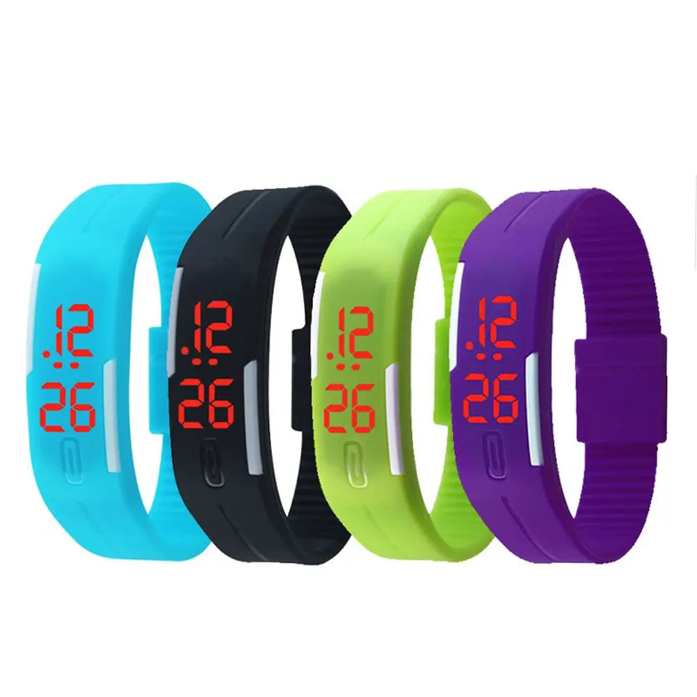 Fashion Charming Wristwatches Unisex Trendy Women's Silicone Candy Color LED Sports Bracelet Touch Digital Wrist Watch For Kids