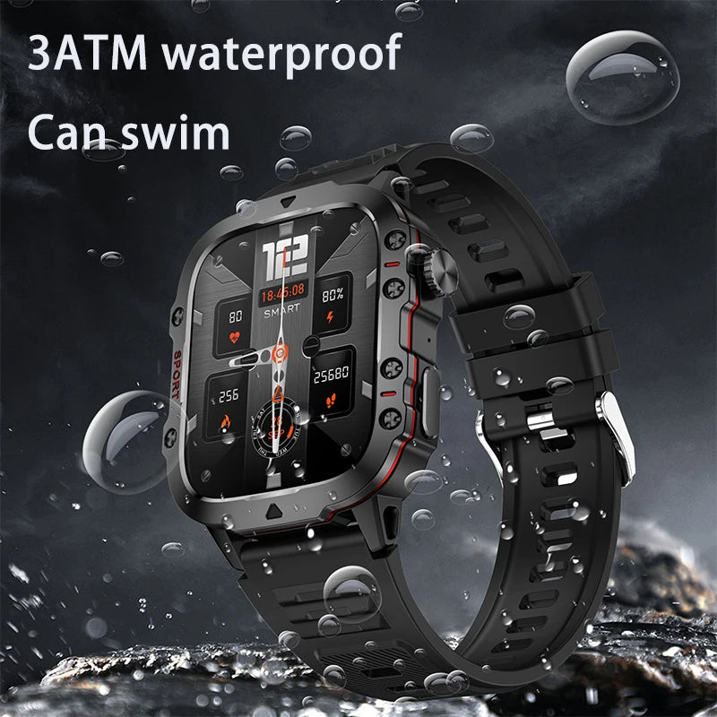 2024 New For Xiaomi Military Smart Watch Men Outdoor Sports Fitness Tracker Health Monitor 1.96"HD BT Call Waterproof Smartwatch