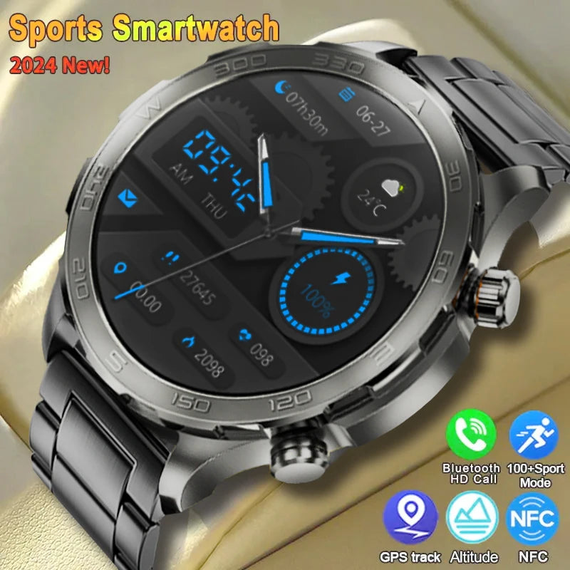 2024 New For Android ios Men Outdoor Smartwatch Bluetooth Call Sport Tracker Blood Pressure IP68 Waterproof Smart Watches 2024