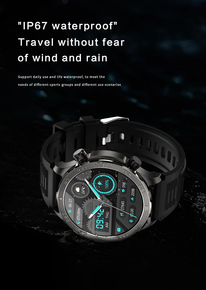 2024 New GPS Sports Smartwatch Men Suitable For Android 1.53 AMOLED Screen Heart Rate Monitor NFC IP68 Waterproof Bluetooth Call