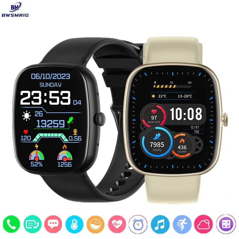 2024 New 1.83" Women Smartwatch Men Bluetooth Call Heart Rate Blood Oxygen Tracker Sport Smart Watch Women Men for IOS Androird