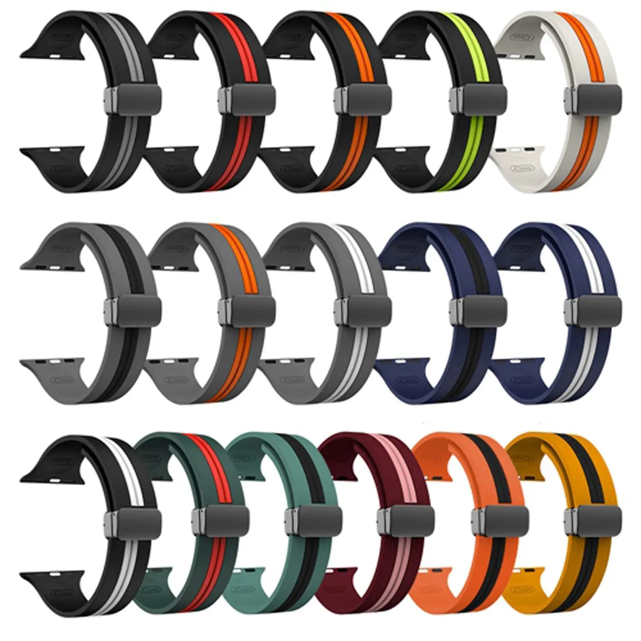 Magnetic Strap For Apple Watch Ultra 2 Band 49mm 45mm Silicone Bracelet IWatch Series 9 8 Se 7 5 3 44mm 45mm 40mm 41mm 42mm 49mm