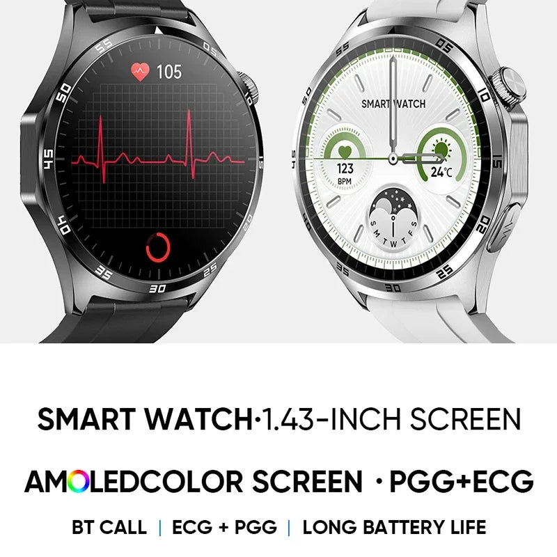 2024 New Medical Grade Smart Watch Men Laser Treatment Blood Sugar ECG+PPG+HRV Body Temperature Bluetooth Call Health smartwatch