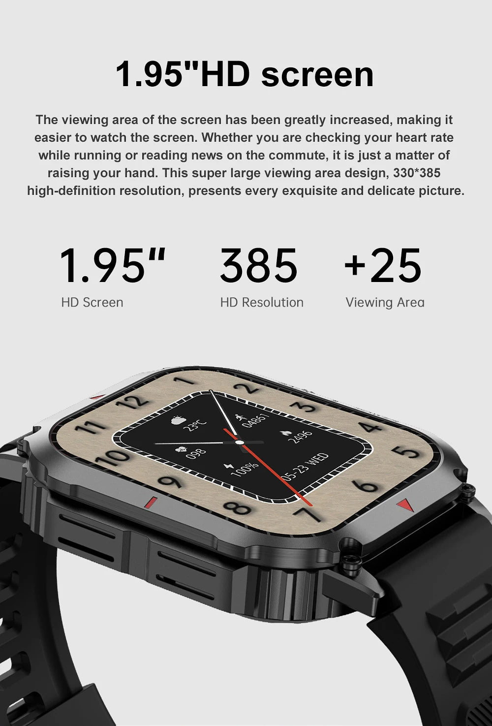 2024 Outdoor Smart Watch Men 1.95" Screen IP68 Waterproof Watch Bluetooth Call Smartwatch GPS Motion Trajectory For Android IOS