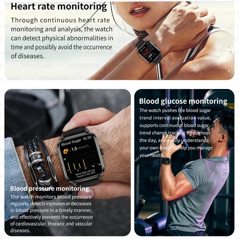 2024 Smart Watch Men 1.85-Inch Bracelet Fitness GPS Tracker Sports Watches Bluetooth Call Smart Clock's Men Smartwatch For IOS