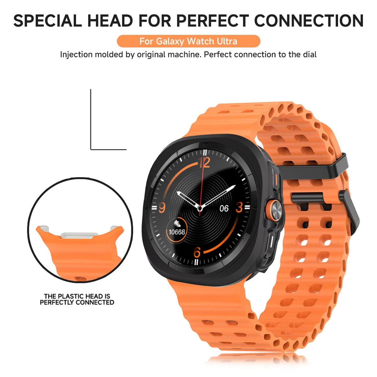 Case+Strap for Samsung Galaxy Watch 7 Ultra 47mm Sport Silicone Band Bracelet PC Case Protective Cover for Galaxy Watch 7 Ultra