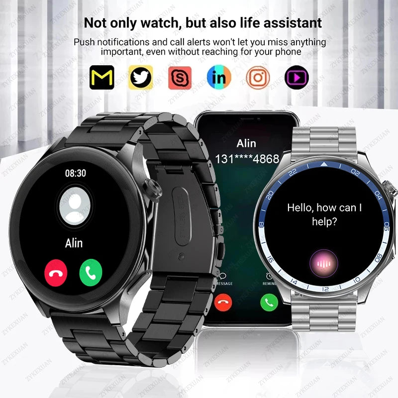 For OPPO Huawei WATCH X NFC Smart Watch Men AMOLED HD Screen Heart Rate IP68 Waterproof Bluetooth Call Smartwatch Women 2024 New