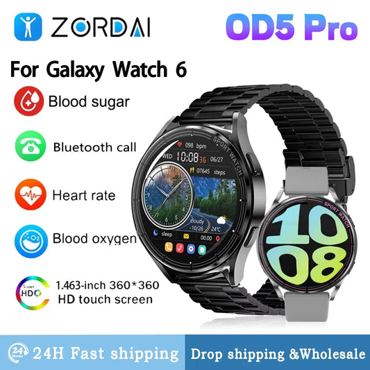 Zordai OD5 Pro For Samsung Galaxy Watch 6 GPS Trajectory Smart Watch 2024 NEW Bluetooth Call Heart Rate ECG SmartWatch For Men