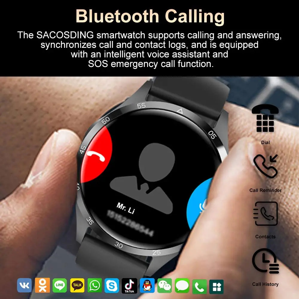 2024 Men‘s Watch NFC Smart Watch For Men AMOLED HD Screen Waterproof Heart Rate Monitor Sport Smartwatch