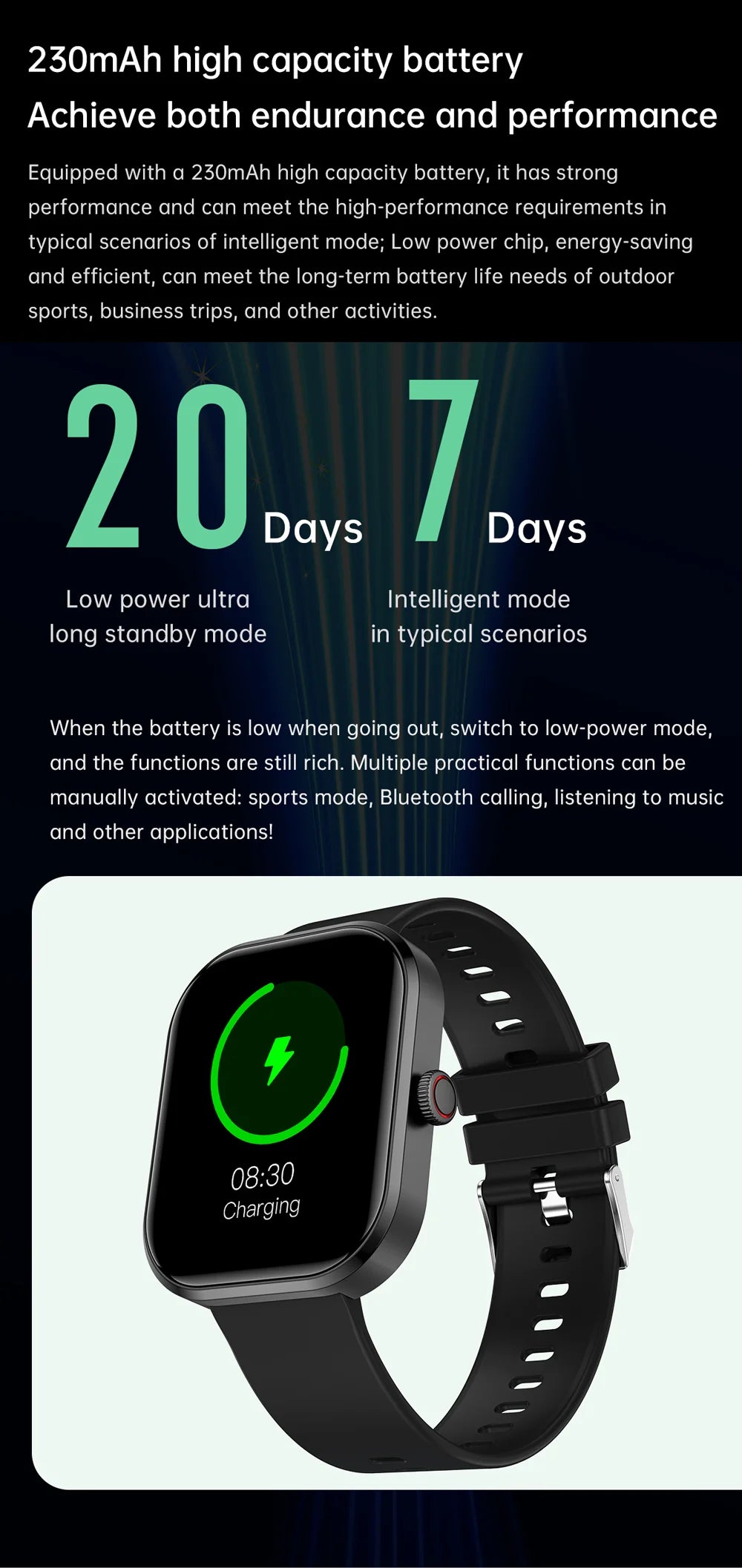 LIGE Smart Watch Women 2.01'' IPS HD Wireless Call 230mAh Large Battery Sports Watches Blood Oxygen Monitor Men Smartwatch 2024