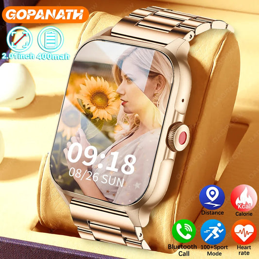 2024 New Bluetooth Call Smart Watch Women Voice Assistant Sports Fitness Bracelet Waterproof Lday Smartwatch Men For Android Ios