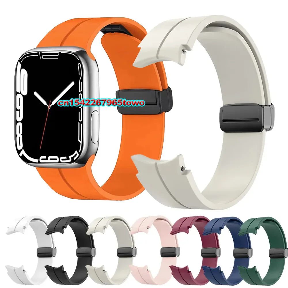 Magnetic Strap For Apple Watch Ultra 2 Band 49mm 45mm Silicone Bracelet IWatch Series 9 8 Se 7 5 3 44mm 45mm 40mm 41mm 42mm 49mm