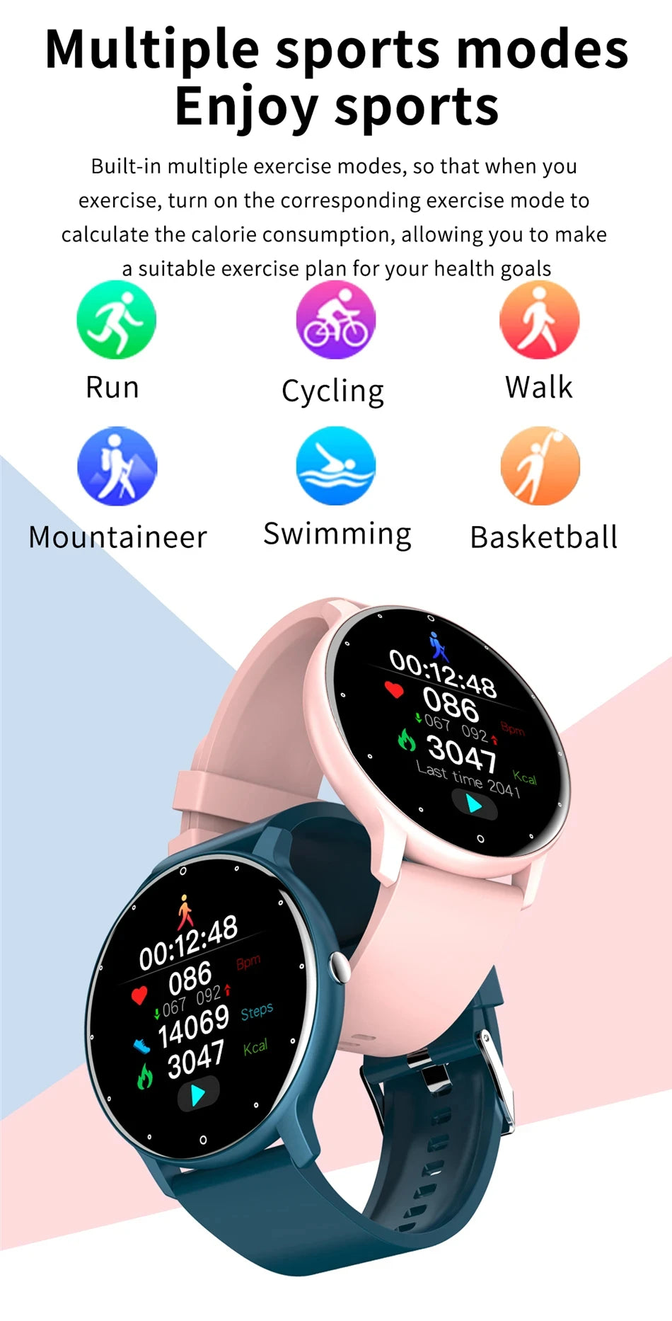 2024 Smart Watch Ladies Heart Rate Blood Pressure Sport Fitness Watches IP67 Waterproof Bluetooth For Android ios smartwatch Men