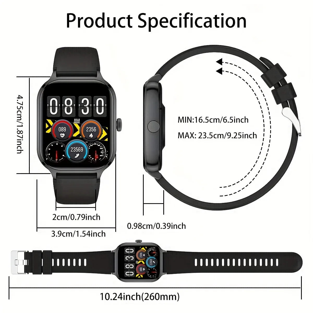 2024 Smartwatch For Men Women 2.01 inch Display Rotate Button Smarthwhatch Bluetooth Answer Call reloj hombre Sports Smart Watch